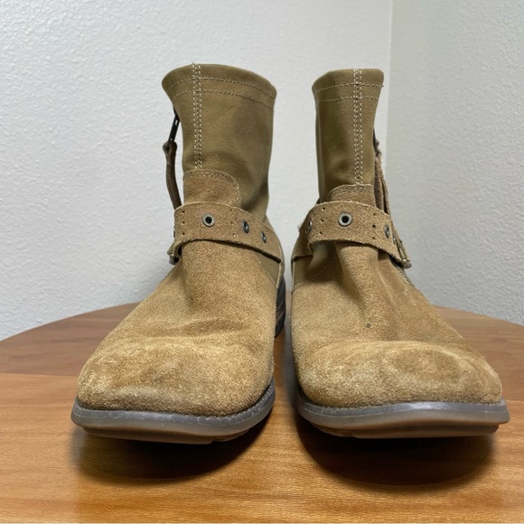 Women’s CAT Caterpillar Moto Zipper Work Boots Size 10/41 Camel Suede - Picture 4 of 16